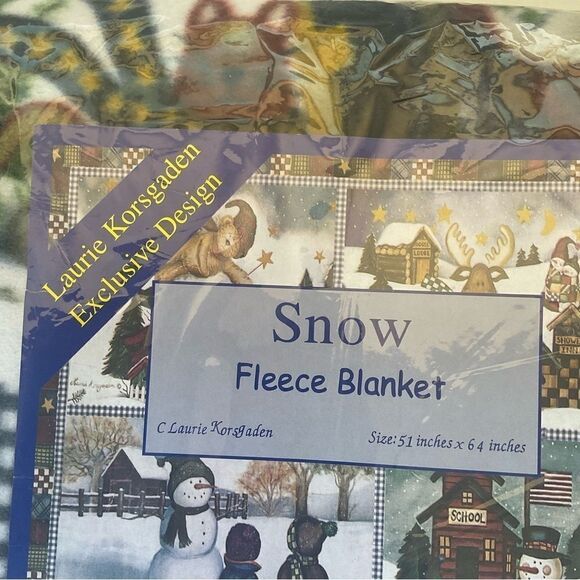 FLEECE Blanket Snow Laurie Korsgaden New in package - Picture 2 of 6